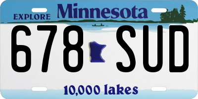 MN license plate 678SUD