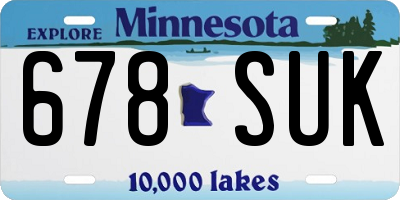 MN license plate 678SUK