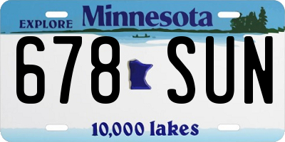 MN license plate 678SUN
