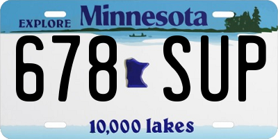 MN license plate 678SUP