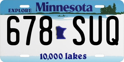 MN license plate 678SUQ