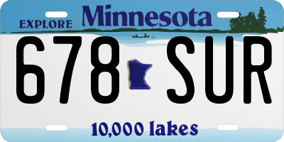 MN license plate 678SUR