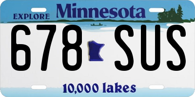 MN license plate 678SUS