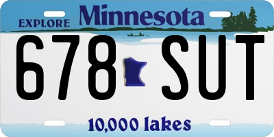 MN license plate 678SUT