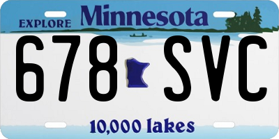 MN license plate 678SVC