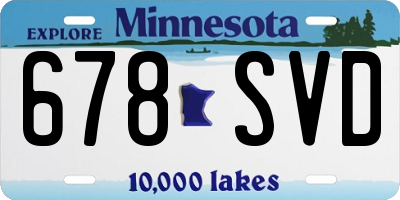 MN license plate 678SVD