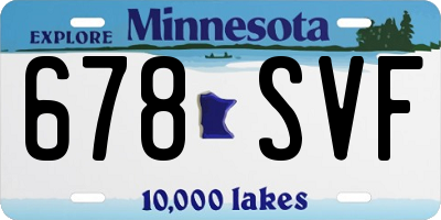 MN license plate 678SVF