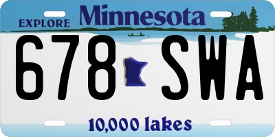 MN license plate 678SWA