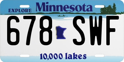 MN license plate 678SWF