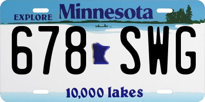 MN license plate 678SWG