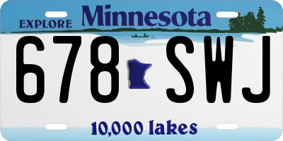 MN license plate 678SWJ