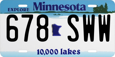 MN license plate 678SWW