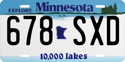 MN license plate 678SXD