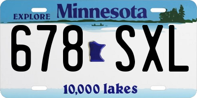 MN license plate 678SXL