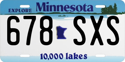 MN license plate 678SXS