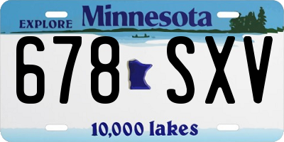 MN license plate 678SXV