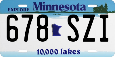 MN license plate 678SZI