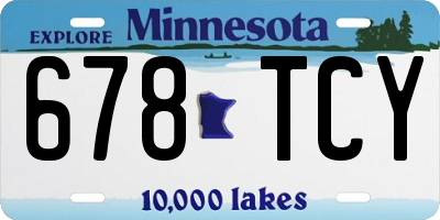 MN license plate 678TCY