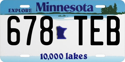 MN license plate 678TEB