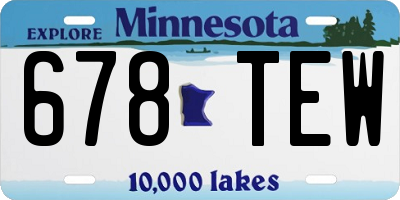 MN license plate 678TEW