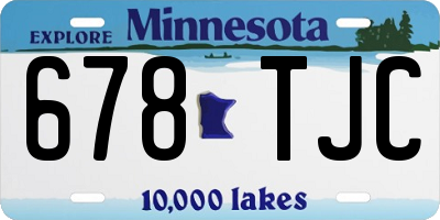 MN license plate 678TJC