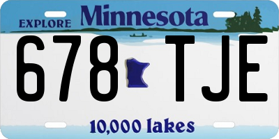 MN license plate 678TJE