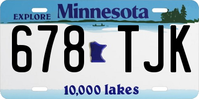 MN license plate 678TJK