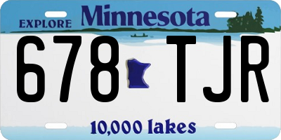 MN license plate 678TJR