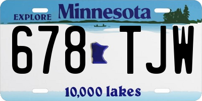 MN license plate 678TJW