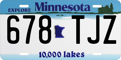 MN license plate 678TJZ