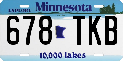 MN license plate 678TKB