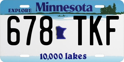 MN license plate 678TKF