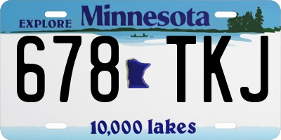 MN license plate 678TKJ