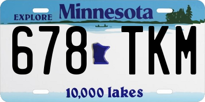 MN license plate 678TKM