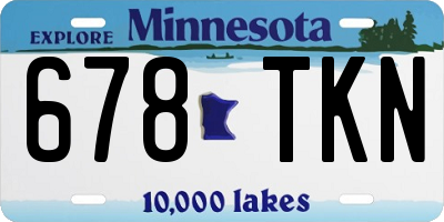 MN license plate 678TKN