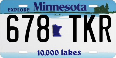 MN license plate 678TKR