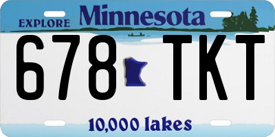 MN license plate 678TKT