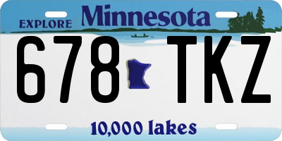 MN license plate 678TKZ