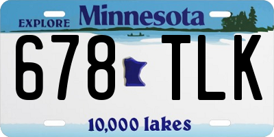 MN license plate 678TLK