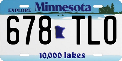 MN license plate 678TLO