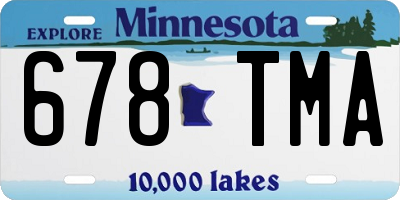 MN license plate 678TMA