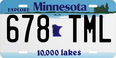 MN license plate 678TML