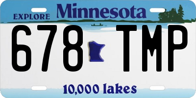 MN license plate 678TMP