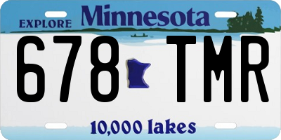 MN license plate 678TMR
