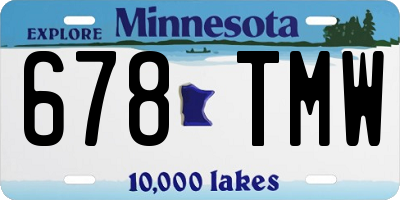 MN license plate 678TMW