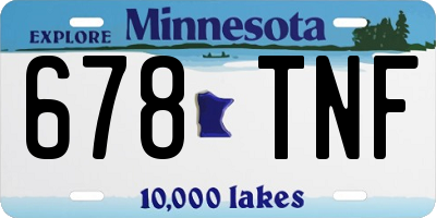 MN license plate 678TNF