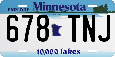 MN license plate 678TNJ