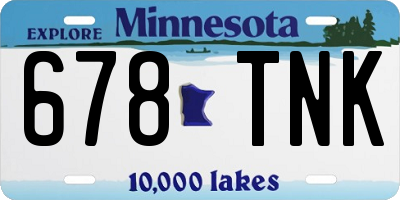 MN license plate 678TNK