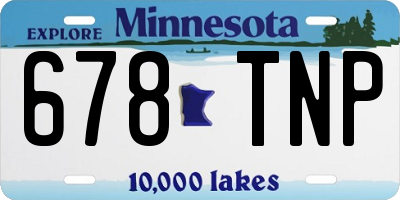 MN license plate 678TNP