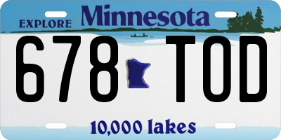 MN license plate 678TOD
